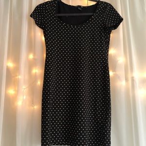 Black and White Polka Dot T-Shirt Dress
